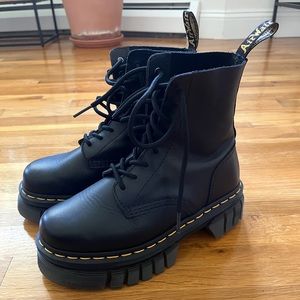 Dr. Martens Black Audrick Nappa Leather Platform Boots UK 4 US 7